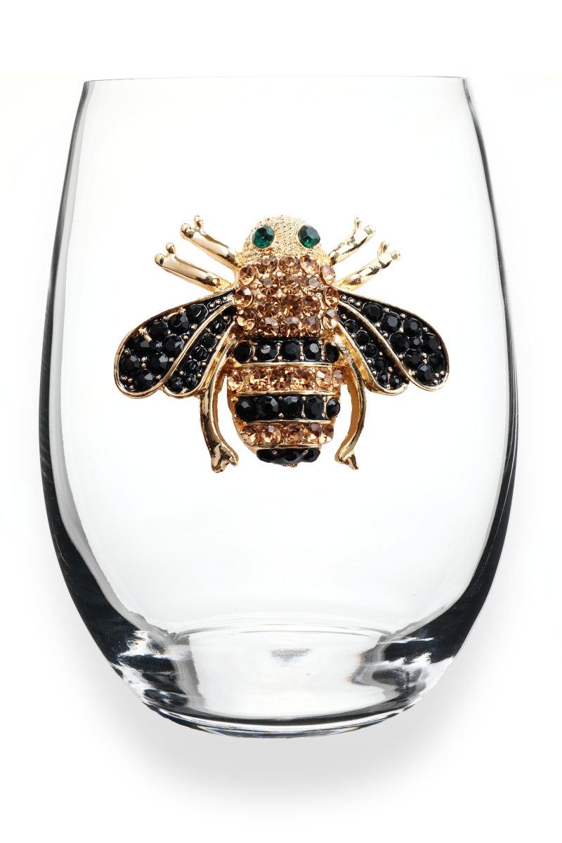 The Queen Bee Stemless Wine Glass