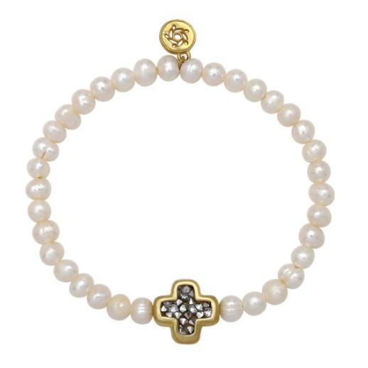 Kristal Life in Balance Pearl Stretch Bracelet