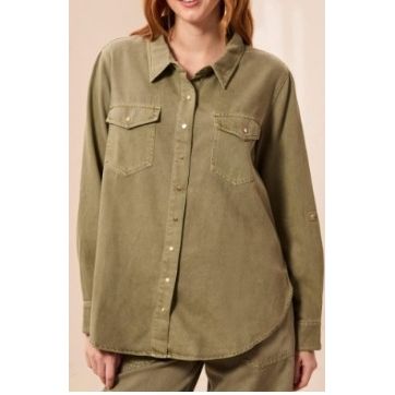 OLIVESTONE CLASSIC DENIM SHIRT W/ROLL UP SLEEVES