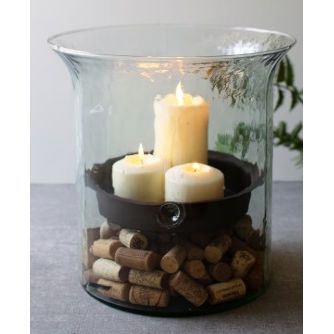 Giant Glass Candle Cylinder with Rustic Insert