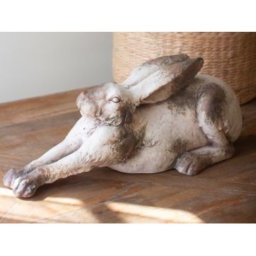 Faux Concrete Reclining Rabbit