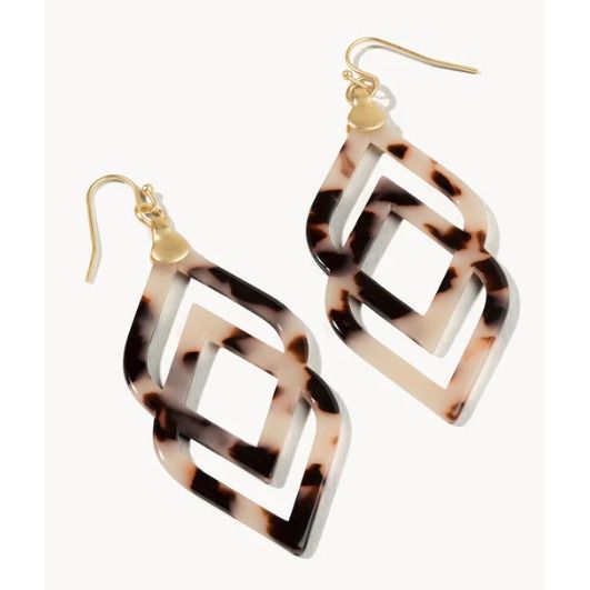 Deco Drama Earrings White Tortoise