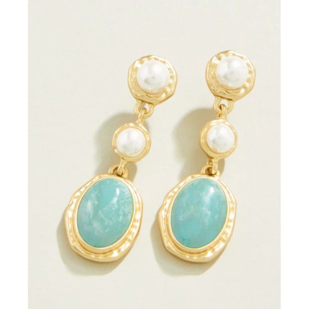 Summer Earrings Pearl/Amazonite