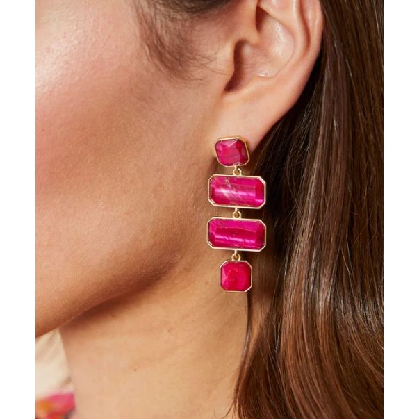 Quad Earrings Optic Pink