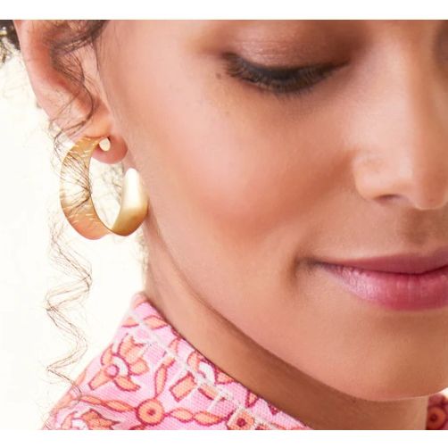 Queenie Midi Hoop Earrings Gold
