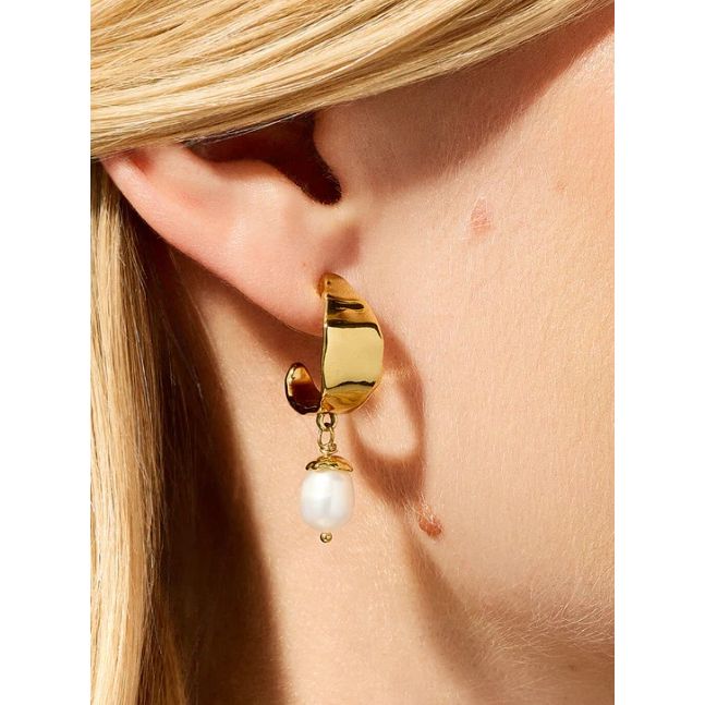 Harbor Island Hoop Earrings Pearl