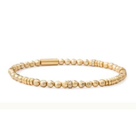 Gold Stretch Bracelet Faceted