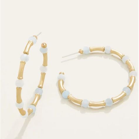 Calm Waters Hoop Earrings Aquamarine