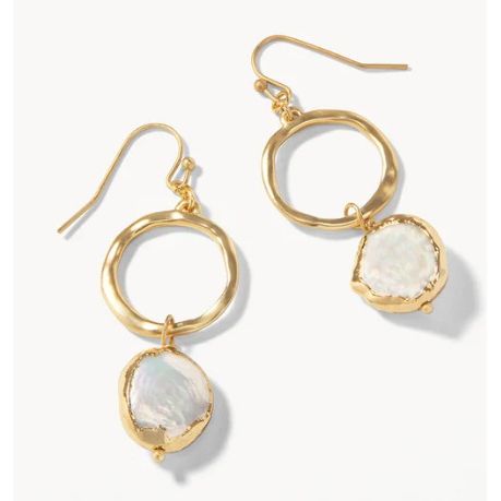 Coin Pearl Ring Earrings Pearl