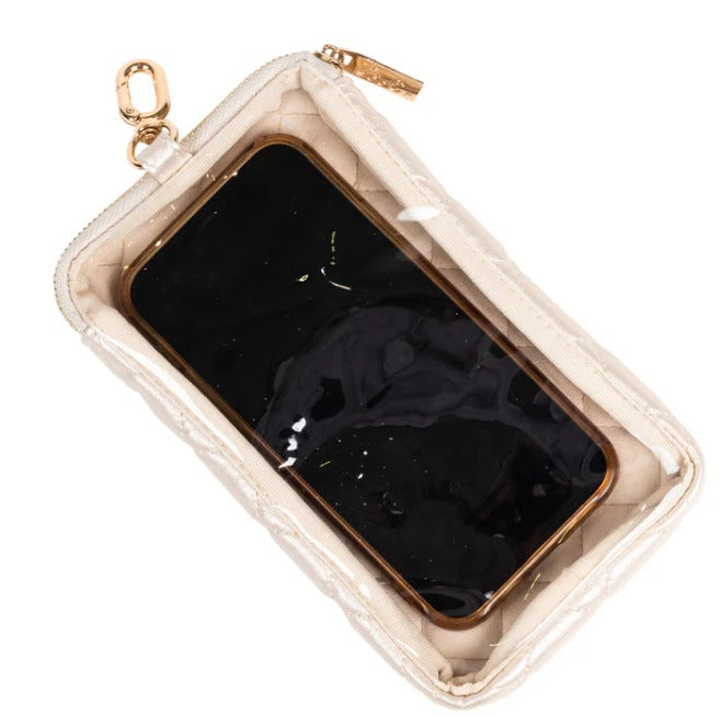 Call Me Maybe Phone Pouch Champagne Quilted