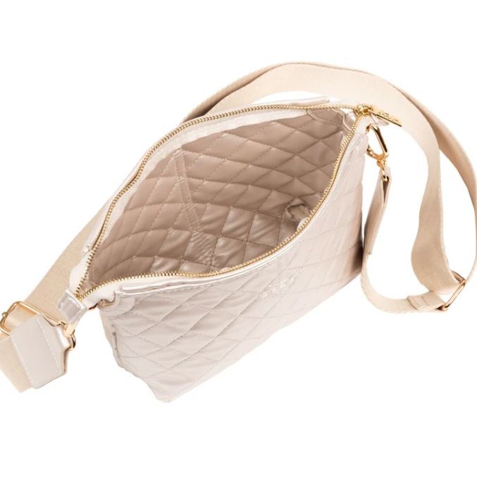 Champagne Quilted Emily Crossbody