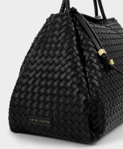 Black Nova Hand Woven Large Shoulder Bag