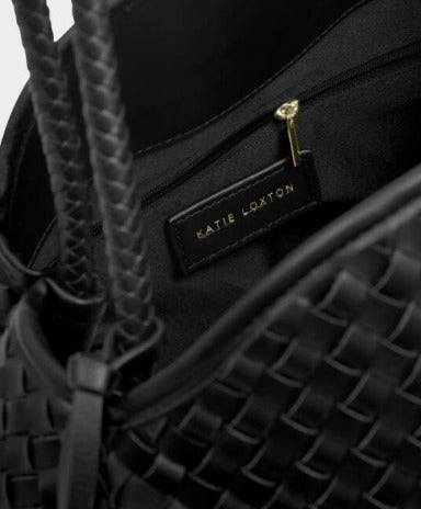 Black Nova Hand Woven Large Shoulder Bag