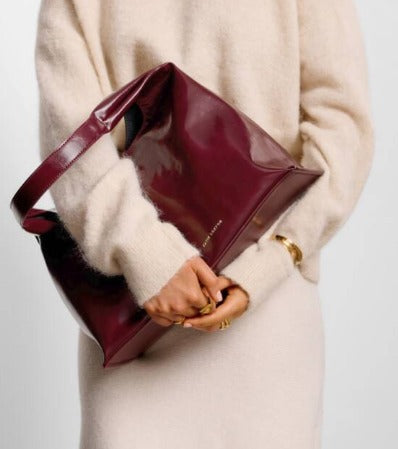 Cherry Laila Patent Crackle Shoulder Bag