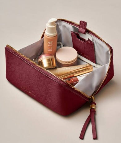 Cherry Fold-Out Mirror Makeup Bag