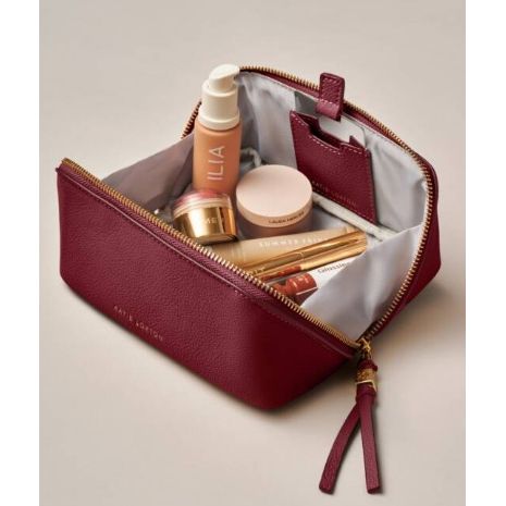 Cherry Fold-Out Mirror Makeup Bag