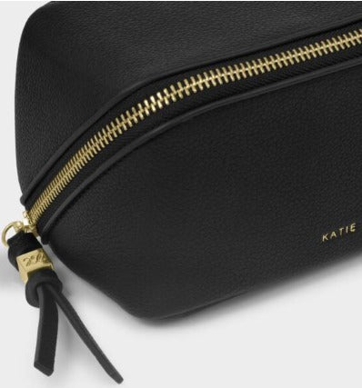 Black Fold-Out Mirror Makeup Bag