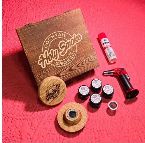 Solid Oak Cocktail Smoker Kit in Wooden Box