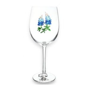 Bluebonnet Jeweled Stemmed Wine Glass