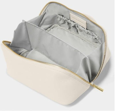 Medium Make Up & Toiletry Bag in Off White