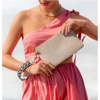Hallie Wristlet Pouch Light Taupe