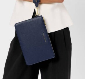Hallie Wristlet Pouch in Midnight Blue