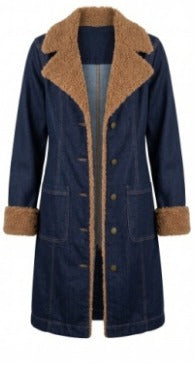 Cinder Bloom sherpa trimmed notch collar jacket