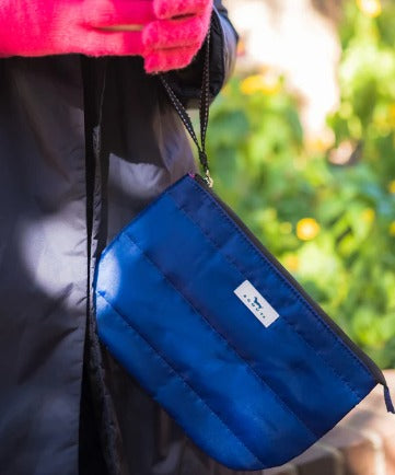 Navy Puffer Roamy Wristlet