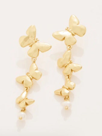 Butterfly Dangle Earrings Gold