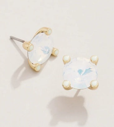 Clara Stud Earrings White Opal