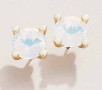 Clara Stud Earrings White Opal