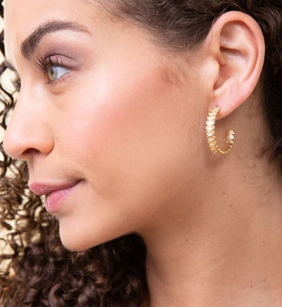 Parkwood Hoop Earrings 30mm White Opal