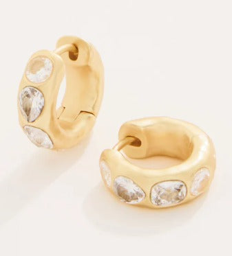 Manor Gem Hoop Earrings Crystal
