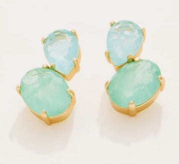 Naiad Dewdrop Stud Earrings Sea Foam