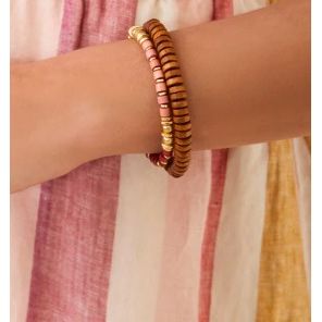 Wood Stretch Bracelet 8mm Brown Bracelet