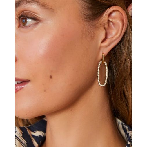 Hudson Convertible Hoop Earrings Crystal