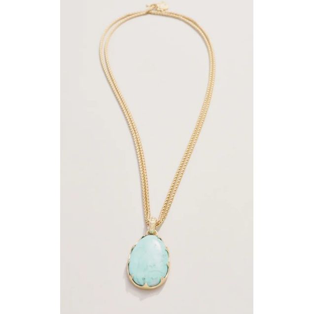 Coralie Necklace 36" Light Turquoise