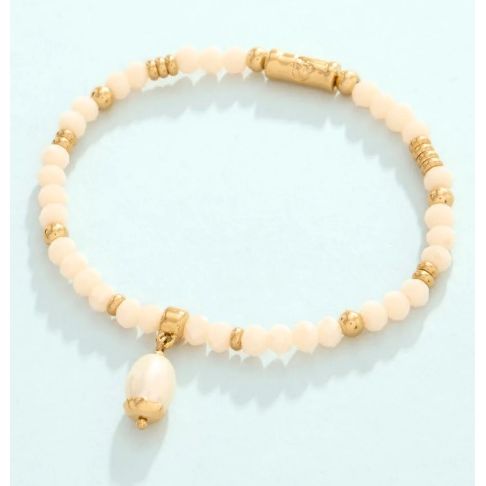 Harbor Island Stretch Bracelet 4mm Cream