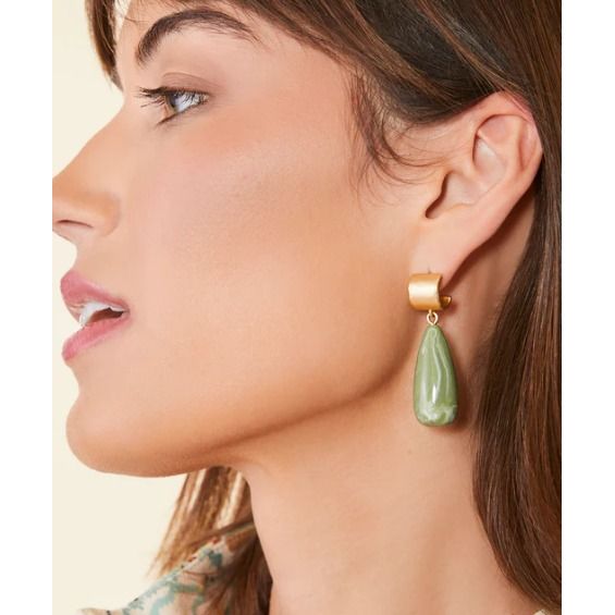 Dew Drop Earrings Frosty Green