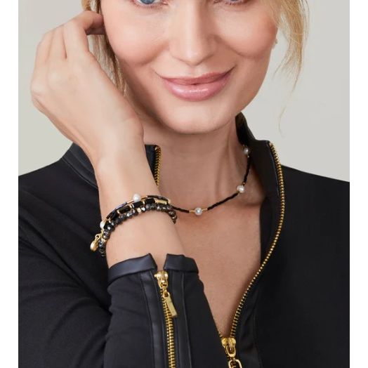 Black Sparkle Stretch Bracelet Stack