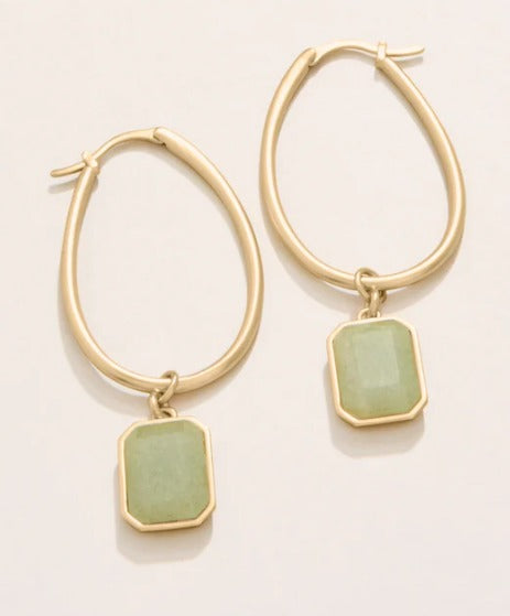 Chateau Hoop Earrings Frosty Green