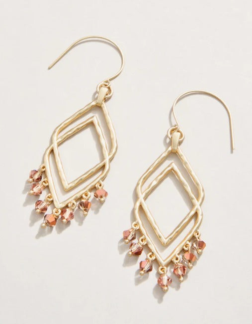 Beaded Deco Drama Earrings Bronze