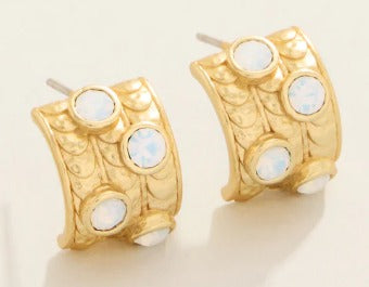 Karissa Hoop Earrings White Opal