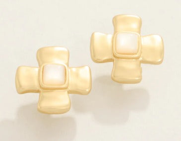 Affirmation Stud Earrings Mother-of-Pearl