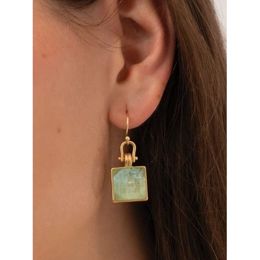 Marion Square Earrings Sea Foam