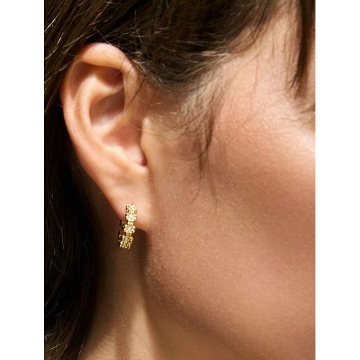 Floret Hoop Earrings 15mm