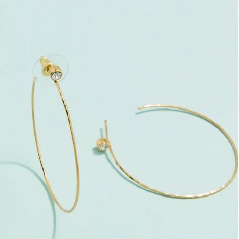 Ultrathin Hoop Earrings Crystal 45mm