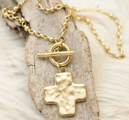 Life in Balance Cross Toggle Necklace