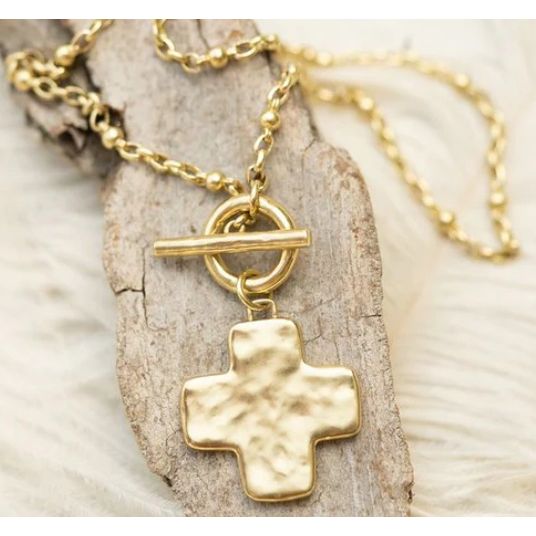 Life in Balance Cross Toggle Necklace