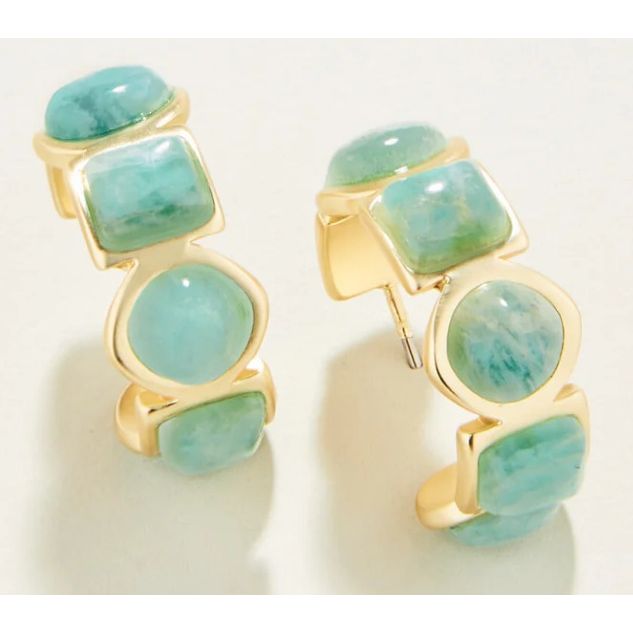 Maera Hoop Earrings Amazonite
